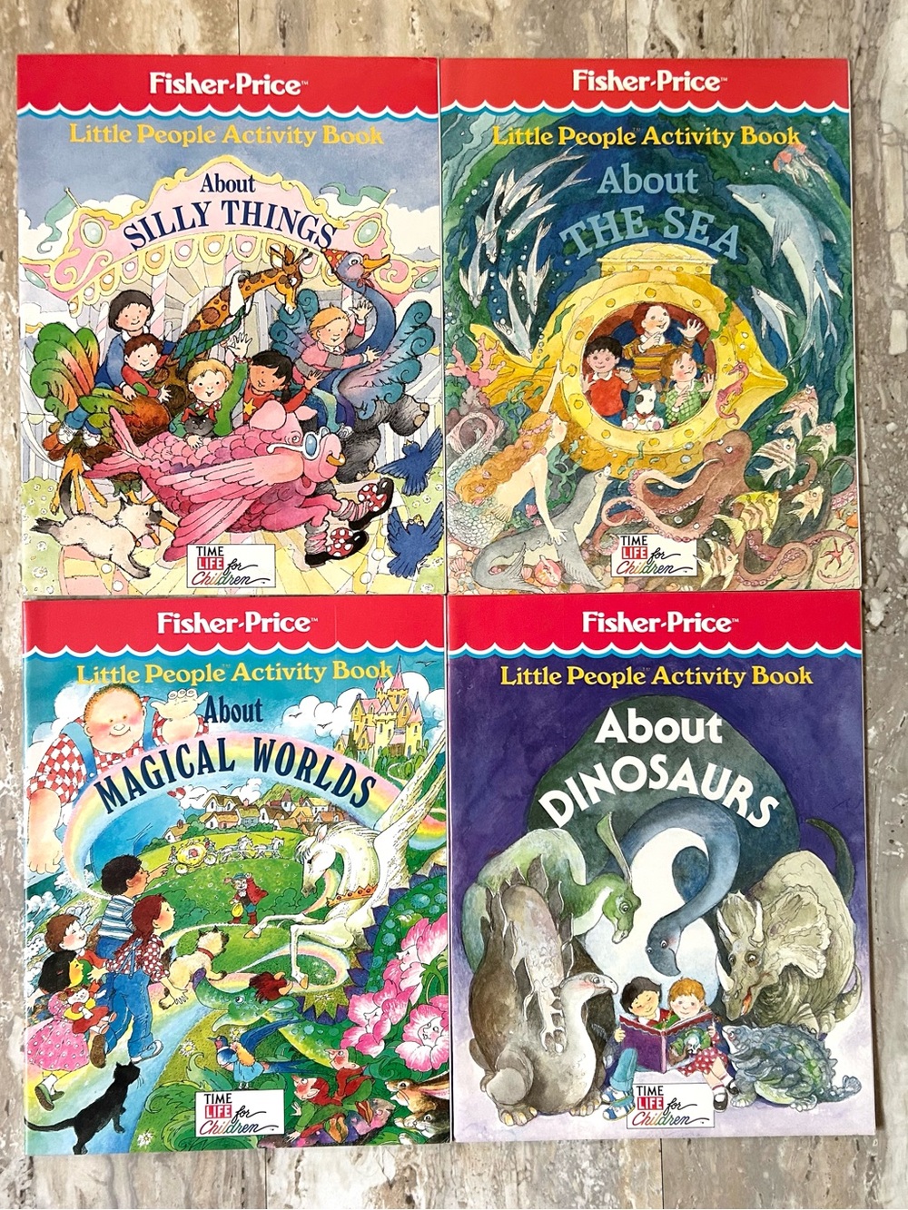 4/$20  4 Vintage Fisher-Price Little People Activity Books 1989-1990